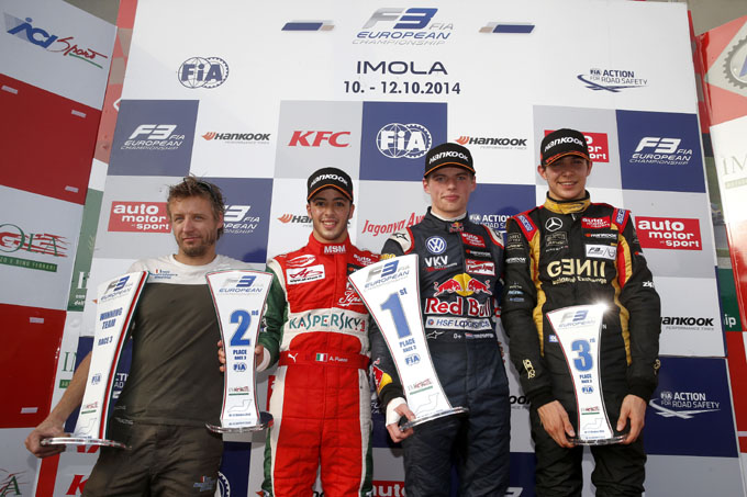 Max Verstappen Esteban Ocon en Antonio Fuoco Formula 3